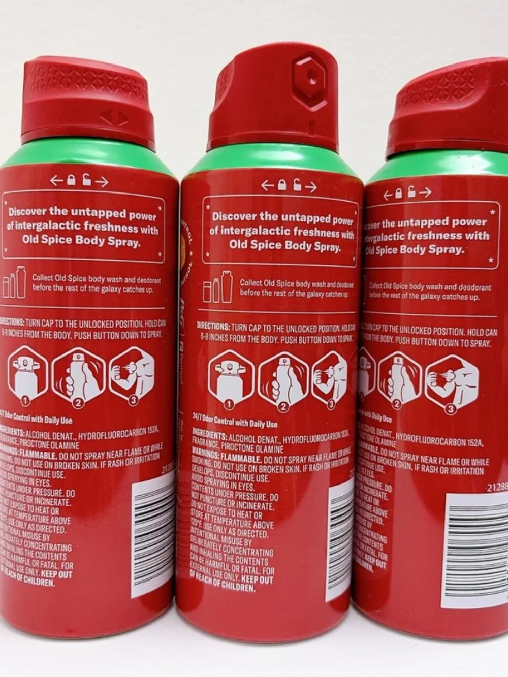 3x Old Spice Super Mario Galaxy 24/7 Odor Control Aluminum-Free Deodorant Spray
